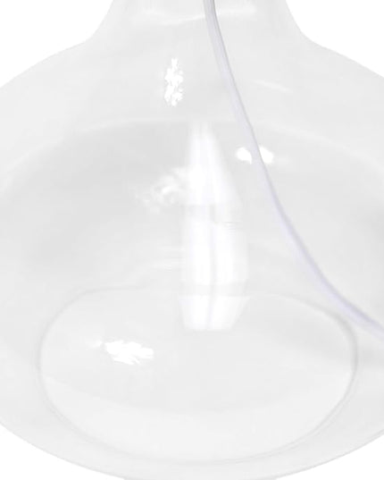 Simple Designs LT2063-CLW Small Glass Raindrop Bedside Table Lamp with White Fabric Shade, Clear - LeafyLoom