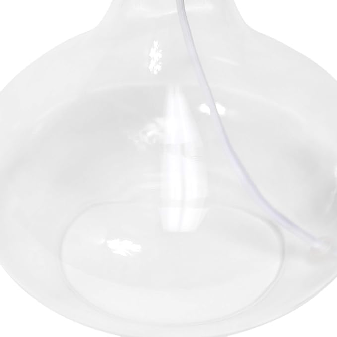 Simple Designs LT2063-CLW Small Glass Raindrop Bedside Table Lamp with White Fabric Shade, Clear - LeafyLoom