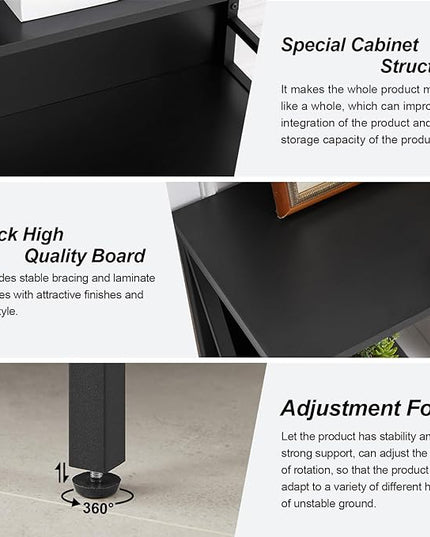 HOMISSUE Bookshelf, 6-Tier Bookshelf, Rustic Wood Metal Bookshelves and Bookcases, Freestanding Open Bookshelf, Industrial Tall Bookcase for Home Office, Living Room and Bedroom, Black - LeafyLoom