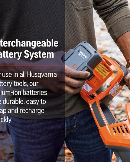 Husqvarna Leaf Blaster 350iB Battery Powered Cordless Leaf Blower, 200-MPH 800-CFM Battery Leaf Blower with Brushless Motor and Quiet Operation, 40V Lithium-Ion Battery and Charger Included - LeafyLoom