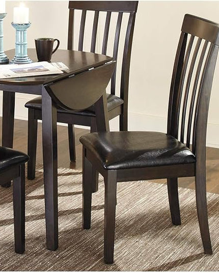 Signature Design by Ashley Hammis Round Dining Room Drop Leaf Table, Dark Brown - LeafyLoom