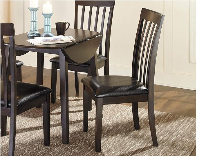 Signature Design by Ashley Hammis Round Dining Room Drop Leaf Table, Dark Brown - LeafyLoom