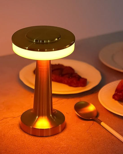 Set of 8 LED Portable Cordless Table Lamp with Touch Sensor 3 Color Stepless Dimming Rechargeable Battery up to 15 Hours Cordless Lamp Table Light Wireless Lamp for Kids Nursery Room, Gold - LeafyLoom