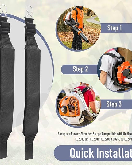 4 Pack 511758401 Backpack Blower Shoulder Straps Compatible with RedMax Models EBZ8500 EBZ7500 EBZ6500 EBZ5150, Replaces 521678901 - LeafyLoom