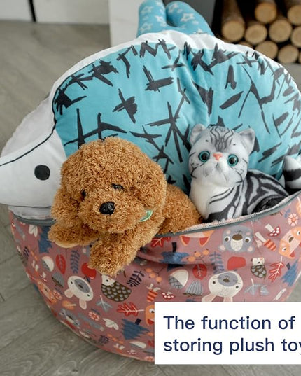 YuppieLife Stuffed Animal Storage Bean Bag Chairs Canvas Cover for Kids(No Filling)/Machine Washable and Durable Toddler Bean Bag Sofa Cover for Room Decor (Forest, 27'') - LeafyLoom