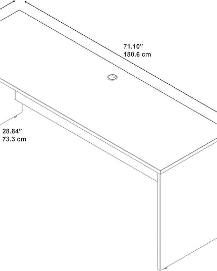 Bush Business Furniture Series C 72W x 24D Credenza Desk in Natural Cherry - LeafyLoom