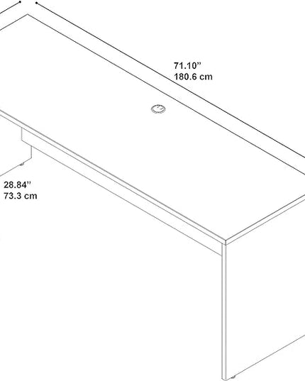 Bush Business Furniture Series C Credenza Desk, Large Computer Table for Home and Professional Office, 72W x 24D, Hansen Cherry - LeafyLoom