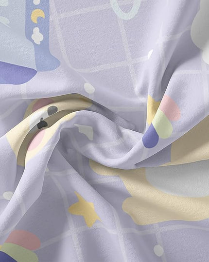 Bear Comforter King Size,Kawaii Comforter Set for Kids Teens Girls,3Pcs Bedding Set Printed Comforter with 2 Pillowcases,Down Alternative,Soft and Lightweight(Purple，King Size) - LeafyLoom