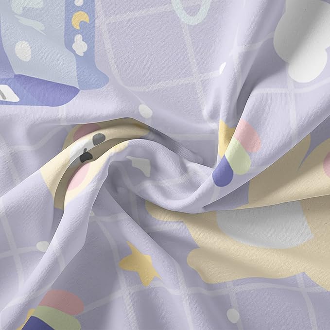 Bear Comforter King Size,Kawaii Comforter Set for Kids Teens Girls,3Pcs Bedding Set Printed Comforter with 2 Pillowcases,Down Alternative,Soft and Lightweight(Purple，King Size) - LeafyLoom