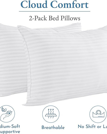 California Design Den 2-Pack Bed Pillows king size set of 2 for Sleeping, Cooling Luxury Hotel Pillows, for Back, Stomach or Side Sleepers - LeafyLoom