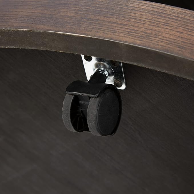 Signature Design by Ashley Brazburn Contemporary Round 42" Coffee Table, Metallic & Brown Finish - LeafyLoom
