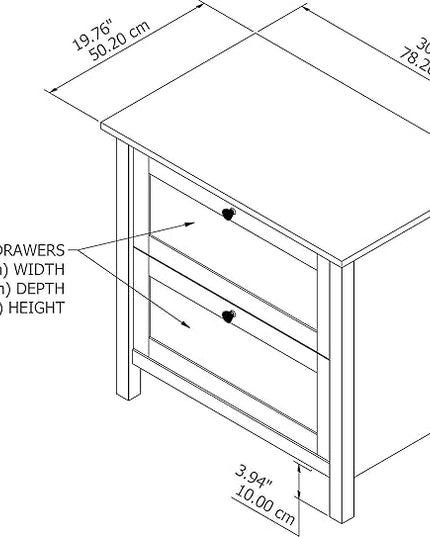 Bush Furniture Mayfield 2 Drawer Lateral File Cabinet in Pure White and Shiplap Gray - LeafyLoom