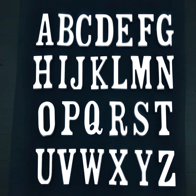 LED Marquee Letter Lights-DIY Marquee Lights up Letter Signs, Dual DC Interface Upgrade Multi-Letter Connection, 26 Alphabet Signs for Wedding, Birthday, Party， Bar Decoration (W) - LeafyLoom