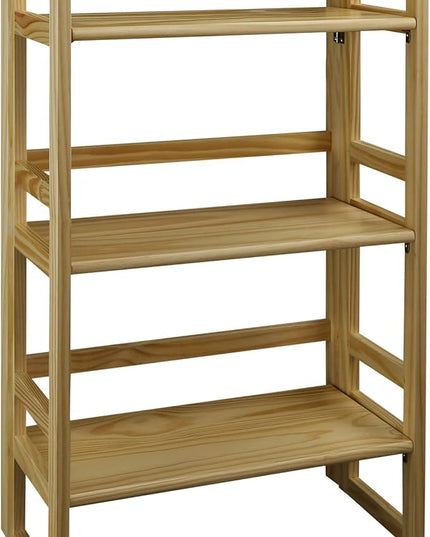 Casual Home 3-Shelf Student 20.75" Wide Folding Bookcase, Natural (New) - LeafyLoom