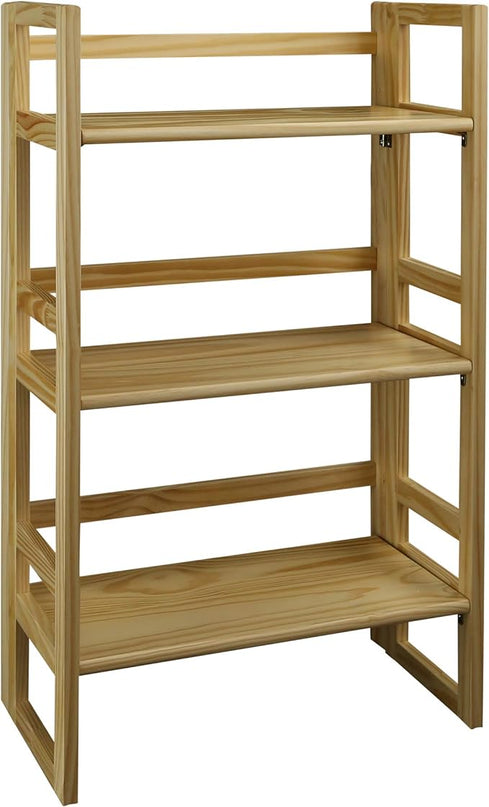 Casual Home 3-Shelf Student 20.75" Wide Folding Bookcase, Natural (New) - LeafyLoom