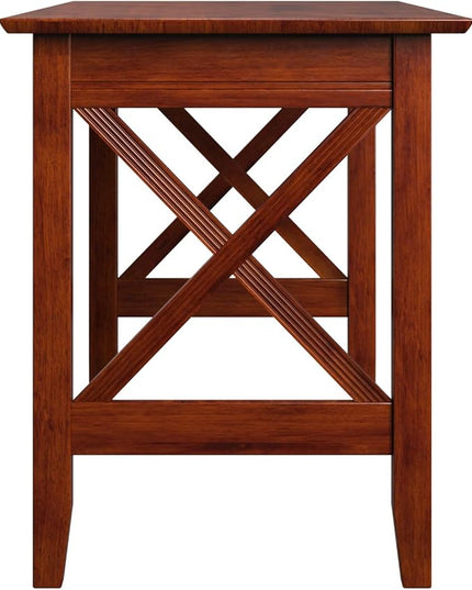 Multi-Purpose Desk, Writing Desk, Craft Table, Work Table, Computer Desk, Solid Wood, Brown - LeafyLoom