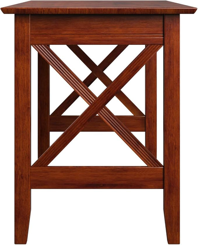 Multi-Purpose Desk, Writing Desk, Craft Table, Work Table, Computer Desk, Solid Wood, Brown - LeafyLoom