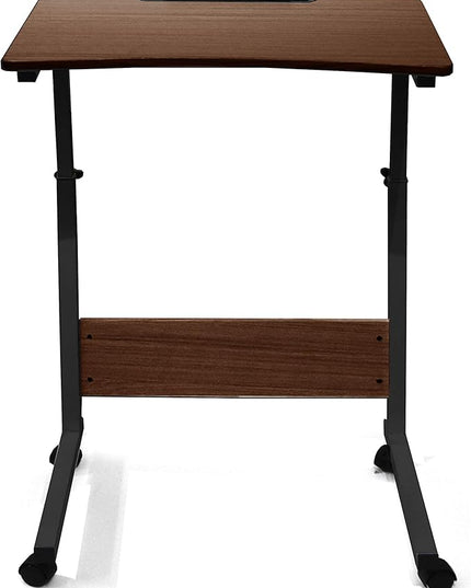 Urban Lifestyle Wood Adjustable Rolling Laptop Desk, Black - LeafyLoom