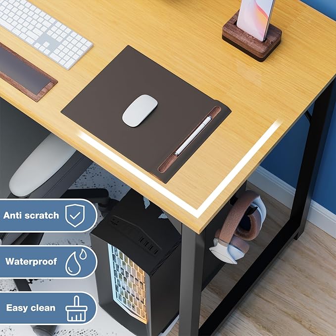 32 Inch Small Office Desk Modern Simple Style Writing Study Work Computer Table for Home Bedroom - LeafyLoom