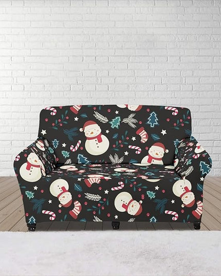 FKELYI Christmas Decor Sofa Couch Cover Cute Snowman Furniture Protector Easy Going Stretch Sofa Slipcover for Indoor Washable Sofa Slipcovers M FKELYI
