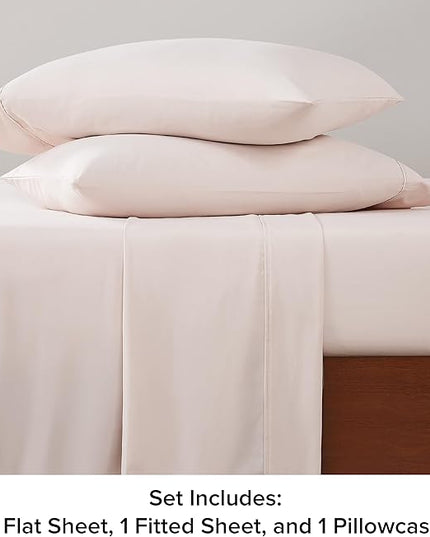 UGG 11796 Alahna Twin Bed Sheets and Pillowcases 3-Piece Set Sleep in Luxury Machine Washable Deep Pockets Wrinkle-Resistant Breathable Cozy Comfort Silky Cooling Sheets, Twin, Shell - LeafyLoom