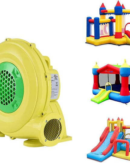 350W Air Blower, Pump Fan Commercial Inflatable Bouncer Blower, Perfect for Inflatable Water Bounce House, Jumper, Bouncy Castle Yellow - LeafyLoom