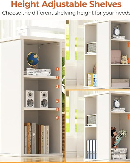 White Computer Desk with LED Lights and Power Outlets 39.4 inch Home Office Desk with Storage Shelves, Small Writing Desk with Monitor Stand for Bedroom, Workstation - LeafyLoom