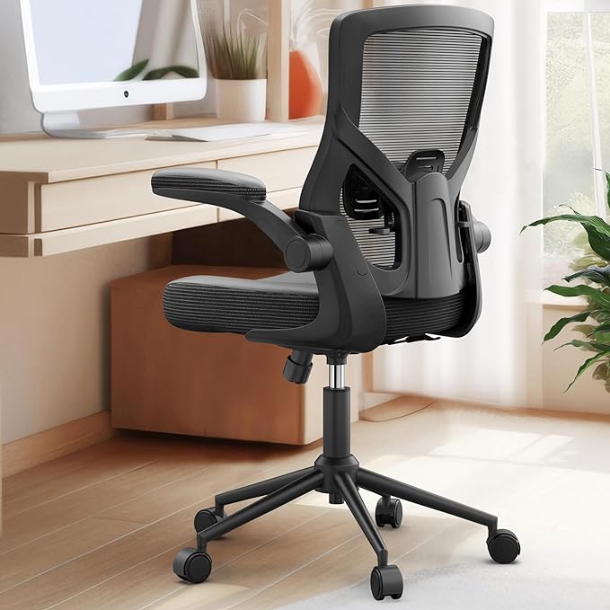 Home Office Chair, High Back Desk Chair Adjustable Height and Ergonomic Design Home Office Computer Chair Executive Lumbar Support Padded Flip-up Armrest Swivel Task Chair - LeafyLoom