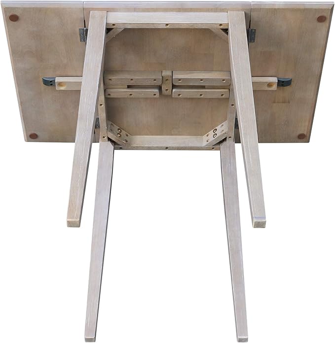 International Concepts Small Dropleaf Table, Washed Gray Taupe - LeafyLoom