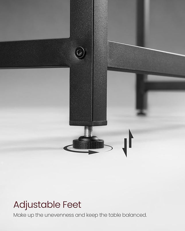 VASAGLE Computer Desk, Gaming Desk, Home Office Desk, for Small Spaces, 19.7 x 39.4 x 29.5 Inches, Industrial Style, Metal Frame, Rustic Brown and Black ULWD41X - LeafyLoom
