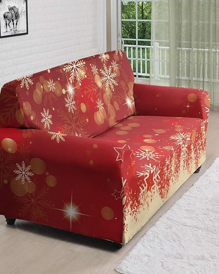 FKELYI Christmas Snow Sofa Slipcover Stretch Sofa Couch Cover for Living Room Non-Slip Furniture Protector Washable Sofa Slipcovers L FKELYI