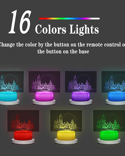 Christmas Gifts,3D Night Light for Kids,with Remote Touch Kids Bedside Lamp,16 Color Changing Decor Lamp,Christmas and Birthday Party Supplies for Boys/Girls - LeafyLoom