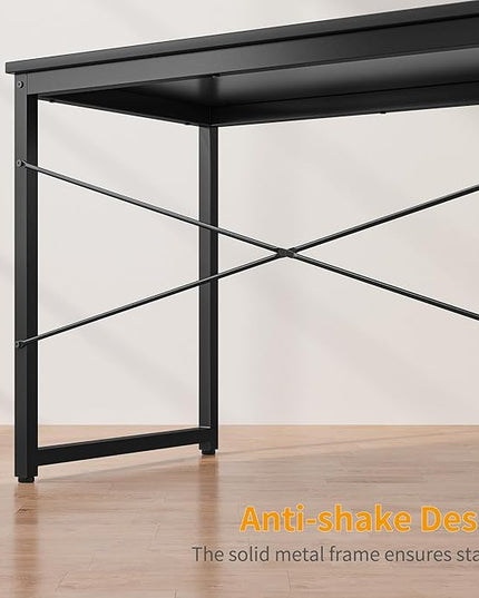 Cubiker Computer Desk 32 inch Home Office Writing Study Desk, Modern Simple Style Laptop Table with Storage Bag, Black - LeafyLoom