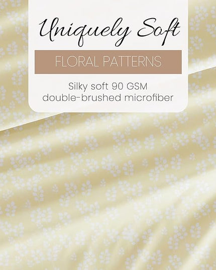 Linen Market 4 Piece Sheet Set Patterned, King, Wheatfield Ivory - LeafyLoom