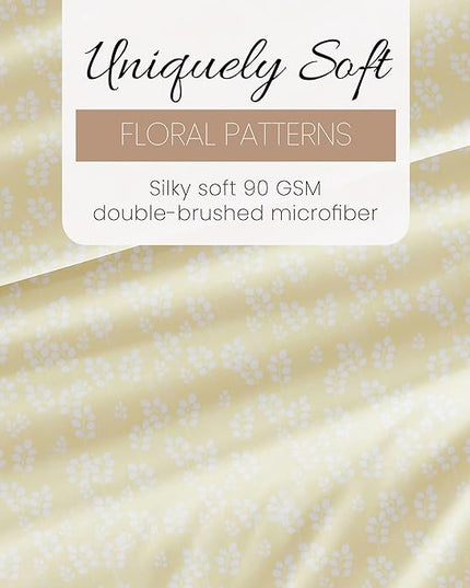 Linen Market 4 Piece Twin Bedding Sheet Set (Wheatfield Ivory) - Sleep Better Than Ever with These Ultra-Soft & Cooling Bed Sheets for Your Twin Size Bed - Deep Pocket Fits 16" Mattress - LeafyLoom
