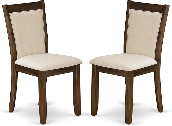 East West Furniture DLMZ5-AWA-32 Dublin 5 Piece Dining Room Furniture Set Includes a Round Kitchen Table with Dropleaf and 4 Parson Chairs, 42x42 Inch - LeafyLoom