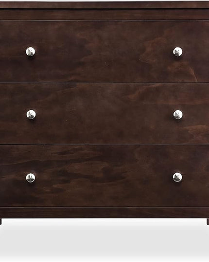 Delta Children Campbell 3 Drawer Dresser, Walnut Espresso - LeafyLoom