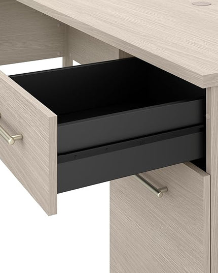 Bush Furniture Somerset 72W Office Desk with Drawers in Sand Oak - LeafyLoom