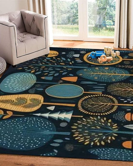 Soft Kids Play Area Rugs 3D Home Set Cartoon Doodle Trees Beautiful Hand Drawn Childish Primitive Style Plush Rugs Non Slip Shaggy Carpets for Kids' Bedroom Classroom Playroom Nursery Décor - LeafyLoom