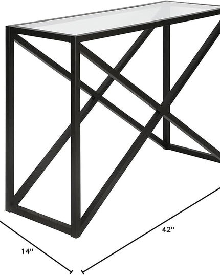 Calix 42'' Wide Rectangular Console Table in Blackened Bronze - LeafyLoom