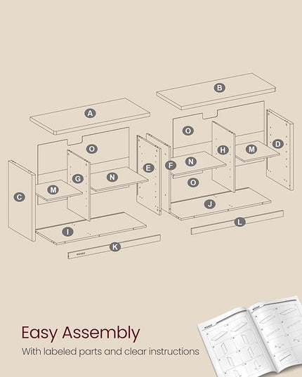 VASAGLE TV Stand for TVs up to 75 Inches, Entertainment Center with Storage Shelves, TV Console Table, Easy to Assemble, TV Cabinet for Living Room, Bedroom, Chestnut Brown ULTV112K01 - LeafyLoom