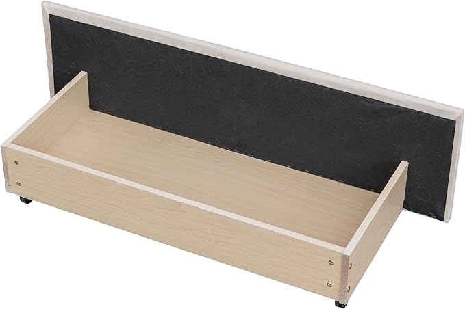 Queen Size Bed Frame with 4 Storage Drawers, Elegant Velvet Upholstered Platform Bed with Stud Trim Headboard and Footboard, Bedroom Furniture, No Box Spring Needed, Beige - LeafyLoom
