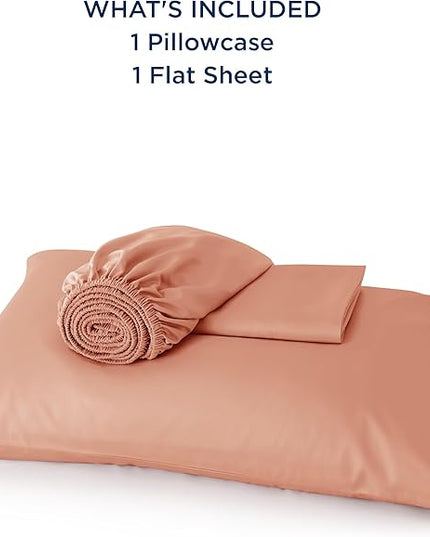 Bedsure Twin XL Sheet Set Dorm Bedding, Cooling Sheets Twin Extra Long Sheets, Rayon Derived from Bamboo, Deep Pocket Up to 16", Hotel Luxury Silky Bedding Sheets & Pillowcases, Coral - LeafyLoom