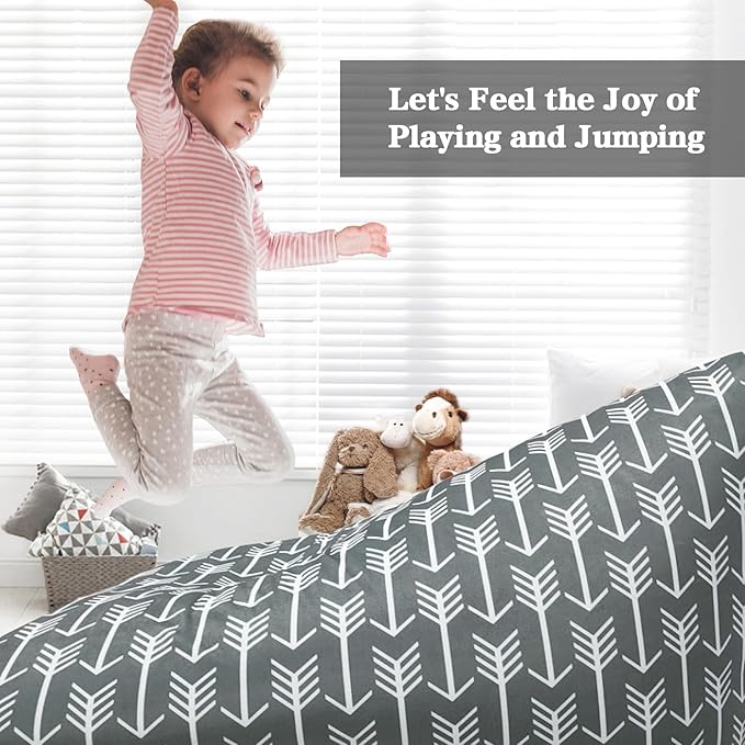 Jorbest Stuffed Animal Storage Bean Bag Chair for Kids and Adults, Bean Bag Stuffed Animal Storage, Stuffed Animal Bean Bag Velvet Stuffie Seat - Cover ONLY (Grey with White Arrows 200L/52 Gal) - LeafyLoom