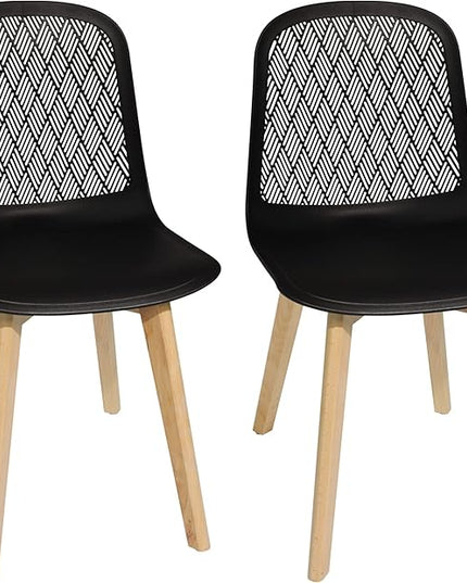 Armless Modern Chairs with Wood Legs for Living, Bedroom, Kitchen,Dining,Lounge Waiting Room, Restaurants, Cafes, Set of 2… - LeafyLoom