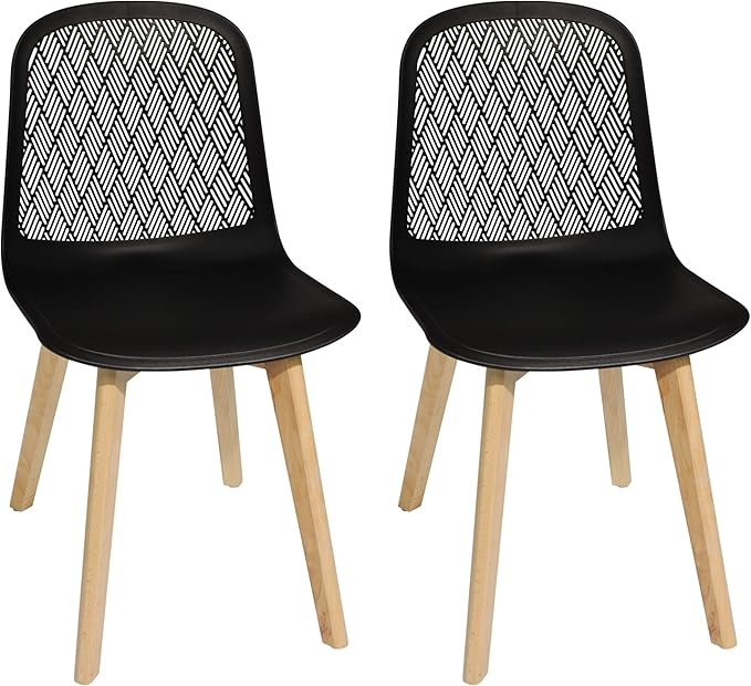 Armless Modern Chairs with Wood Legs for Living, Bedroom, Kitchen,Dining,Lounge Waiting Room, Restaurants, Cafes, Set of 2… - LeafyLoom