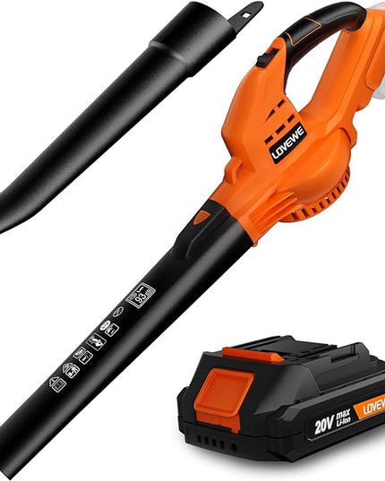 Cordless Leaf Blower, 150Mph Handheld Electric Leaf Blowers with 2.0Ah Battery & Fast Charger, 2 Speed Mode, 20V Battery Powered Leaf Blowers for Cleaning Patio, Yard, Sidewalk - LeafyLoom