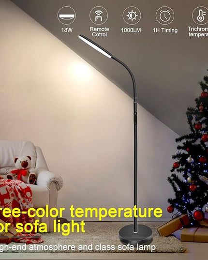 Modern LED Floor Lamp Bright 18W sofa reading Lamps Estheticians' Light for Lash Extensions,Dimmable Modern Standing Light,Adjustable Gooseneck Task Lighting for Living Room Bedroom Office - LeafyLoom