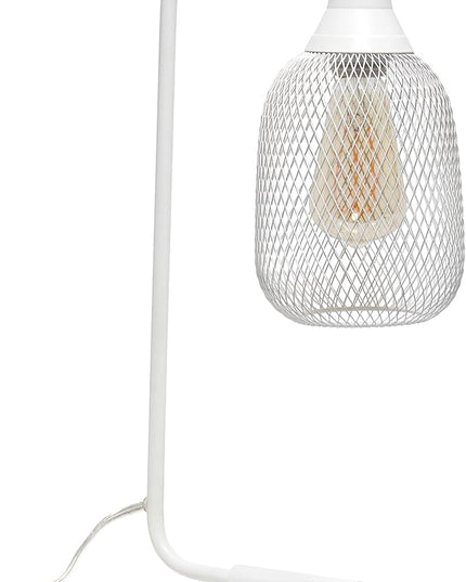 Elegant Designs LD1060-WHT Mesh Wire Table Lamp, Matte White - LeafyLoom