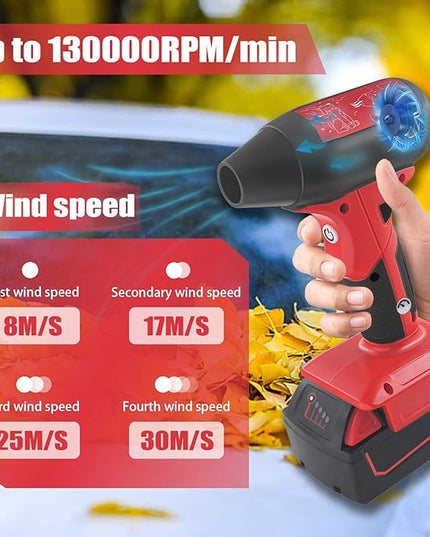 Mini Jet Blower Portable Violent Turbo Fan for Milwaukee 18V M18 Battery, 4-Speed Wireless High Speed Handheld Fan, for Computer Key Board Cleaning,Hair Drying,Camping,Outdoors,Car (No Battery) - LeafyLoom